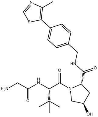 L-Prolinamide, glycyl-3-methyl-L-valyl-4-hydroxy-N-[[4-(4-methyl-5-thiazolyl)phenyl]methyl]-, (4R)- Struktur