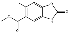 5-Benzoxazolecarboxylic acid, 6-fluoro-2,3-dihydro-2-oxo-, methyl ester Struktur