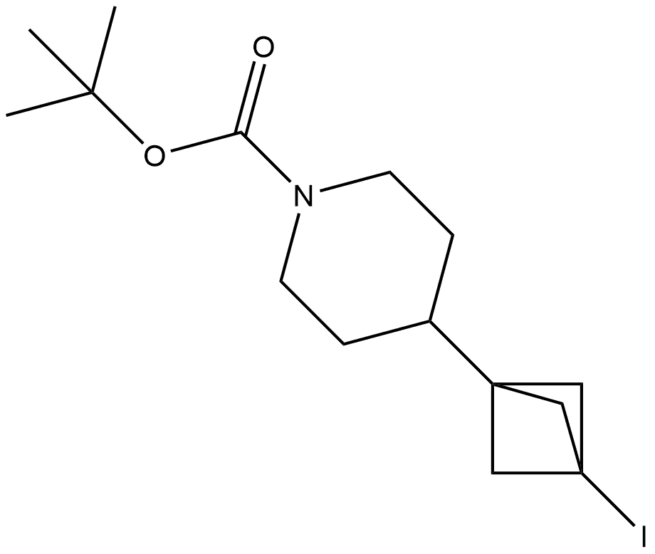 1-Piperidinecarboxylic acid, 4-(3-iodobicyclo[1.1.1]pent-1-yl)-, 1,1-dimethylethyl ester Struktur