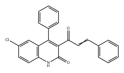 2(1H)-Quinolinone, 6-chloro-3-(1-oxo-3-phenyl-2-propen-1-yl)-4-phenyl- Struktur