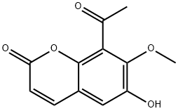 2H-1-Benzopyran-2-one, 8-acetyl-6-hydroxy-7-methoxy- Struktur