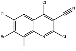 3-Quinolinecarbonitrile, 7-bromo-2,4,6-trichloro-8-fluoro- Struktur