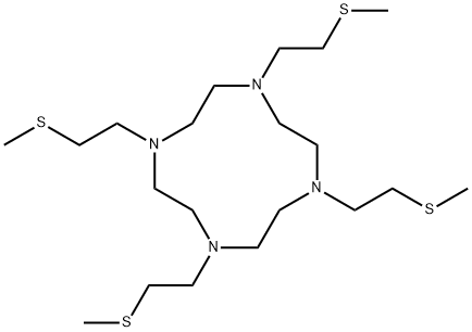 1,4,7,10-Tetraazacyclododecane, 1,4,7,10-tetrakis[2-(methylthio)ethyl]- Struktur