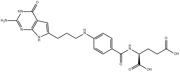 L-Glutamic acid, N-[4-[[3-(2-amino-4,7-dihydro-4-oxo-3H-pyrrolo[2,3-d]pyrimidin-6-yl)propyl]amino]benzoyl]- Struktur