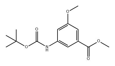 Benzoic acid, 3-[[(1,1-dimethylethoxy)carbonyl]amino]-5-methoxy-, methyl ester Struktur