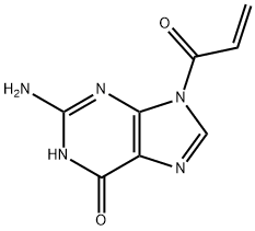 6H-Purin-6-one, 2-amino-1,9-dihydro-9-(1-oxo-2-propen-1-yl)- Struktur