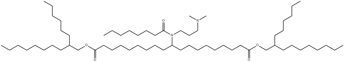 1,19-Bis(2-hexyldecyl)10-[[3-(dimethylamino)propyl](1-oxooctyl)amino]nonadecanedioate Struktur