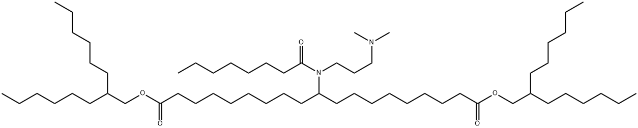 nonadecanedioic acid,10-[[3-(dimethylamino)propyl](1-oxooctyl)amino]-,1,19-bis(2-hexyloctyl) ester Struktur