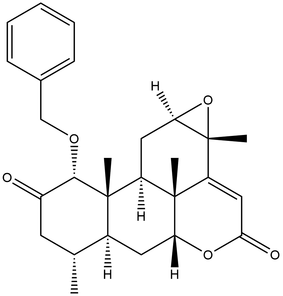 Picras-14-ene-2,16-dione, 12,13-epoxy-1-(phenylmethoxy)-, (1α,12α,13β)- (9CI) Struktur