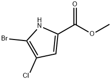 1H-Pyrrole-2-carboxylic acid, 5-bromo-4-chloro-, methyl ester Struktur