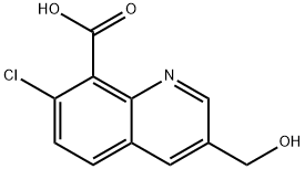 8-Quinolinecarboxylic acid, 7-chloro-3-(hydroxymethyl)- Struktur