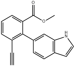 methyl 3-ethynyl-2-(1H-indol-6-yl)benzoate Struktur