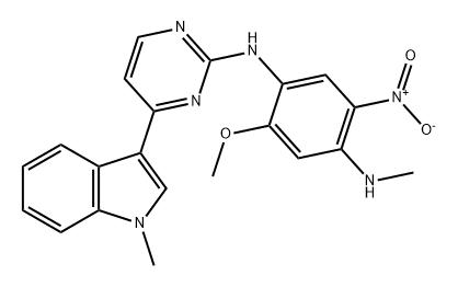 1,4-Benzenediamine, 2-methoxy-N4-methyl-N1-[4-(1-methyl-1H-indol-3-yl)-2-pyrimidinyl]-5-nitro- Struktur