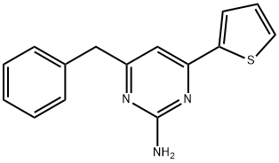 2-Pyrimidinamine, 4-(phenylmethyl)-6-(2-thienyl)- Struktur