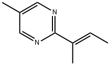 Pyrimidine, 5-methyl-2-[(1E)-1-methyl-1-propen-1-yl]- Struktur