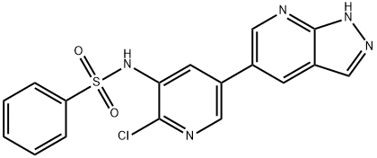 Benzenesulfonamide, N-[2-chloro-5-(1H-pyrazolo[3,4-b]pyridin-5-yl)-3-pyridinyl]- Struktur