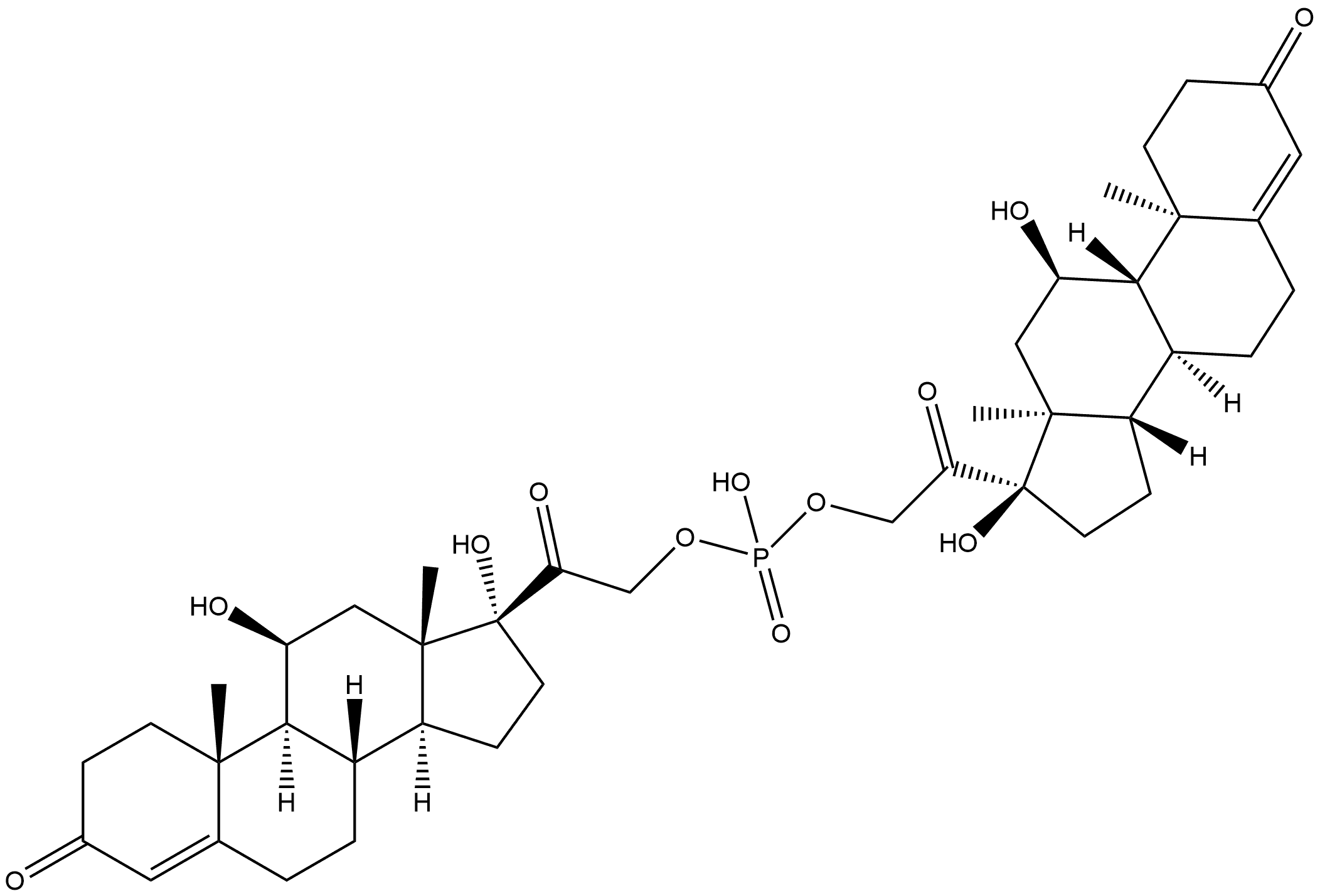 Pregn-4-ene-3,20-dione, 21,21'-[phosphinicobis(oxy)]bis[11,17-dihydroxy-, (11β)-(11'β)- (9CI) Struktur