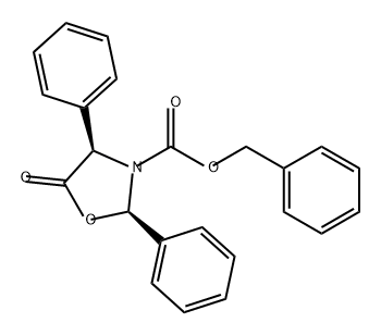 3-Oxazolidinecarboxylic acid, 5-oxo-2,4-diphenyl-, phenylmethyl ester, (2R,4R)- Struktur