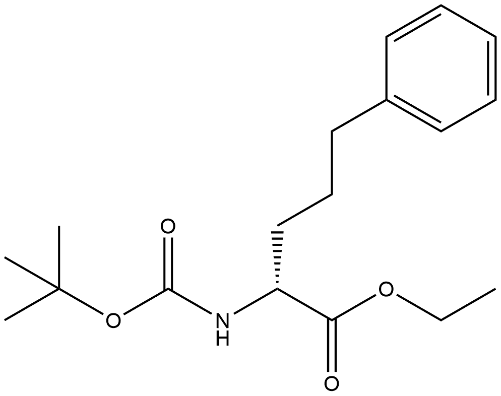 Benzenepentanoic acid, α-[[(1,1-dimethylethoxy)carbonyl]amino]-, ethyl ester, (αR)- Struktur