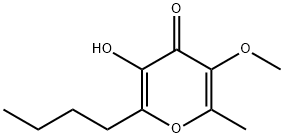 4H-Pyran-4-one, 2-butyl-3-hydroxy-5-methoxy-6-methyl- Struktur