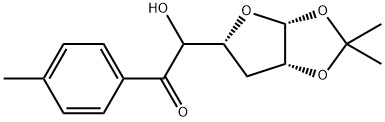 3-Deoxy-1,2-O-isopropylidene-5-p-tuluoyl-beta-L-threo pentofuranose Struktur