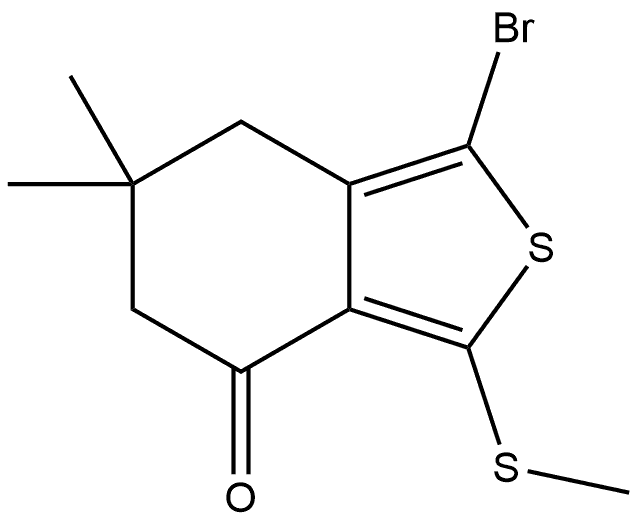 1-bromo-6,6-dimethyl-3-(methylthio)-6,7-dihydro-2-benzothiophen-4(5H)-one Struktur