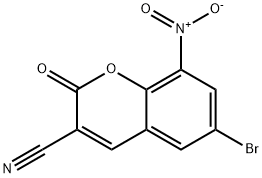 6-Bromo-8-nitro-2-oxochromene-3-carbonitrile Struktur