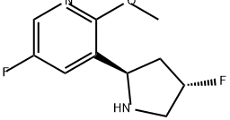 Pyridine, 5-fluoro-3-[(2R,4S)-4-fluoro-2-pyrrolidinyl]-2-methoxy- Struktur