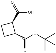 rac-(1R,2R)-2-[(tert-butoxy)carbonyl]cyclobutane-1-carboxylic acid, trans Struktur