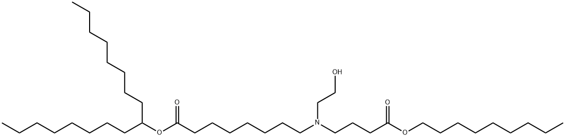 1-Octylnonyl 8-[(2-hydroxyethyl)[4-(nonyloxy)-4-oxobutyl]amino]octanoate Struktur