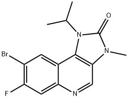 2H-Imidazo[4,5-c]quinolin-2-one, 8-bromo-7-fluoro-1,3-dihydro-3-methyl-1-(1-methylethyl)- Struktur