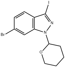 6-bromo-3-iodo-1-(tetrahydro-2H-pyran-2-yl)-1H-indazole Struktur