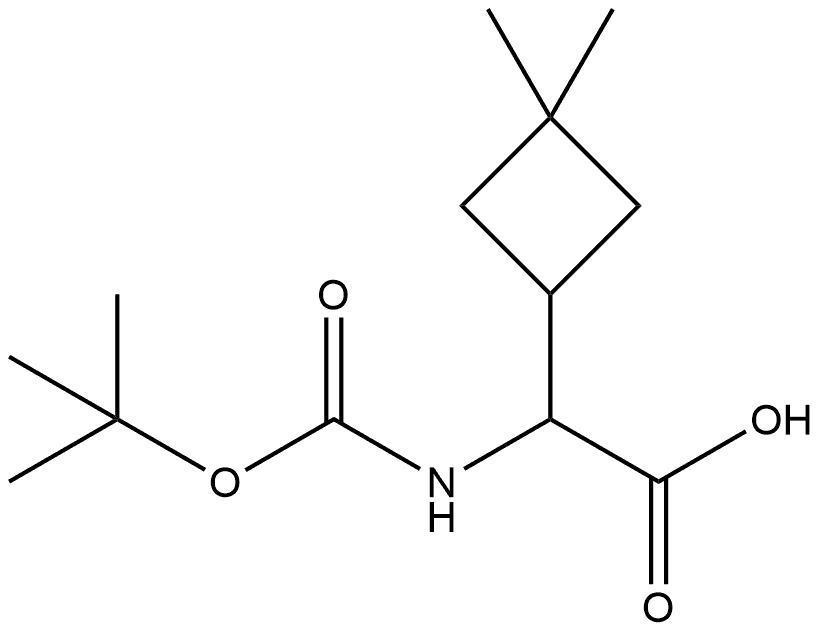 Cyclobutaneacetic acid, α-[[(1,1-dimethylethoxy)carbonyl]amino]-3,3-dimethyl- Struktur