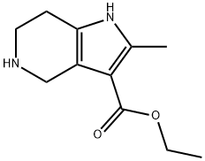 ethyl 2-methyl-4,5,6,7-tetrahydro-1H-pyrrolo[3,2-c]pyridine-3-carboxylate Struktur