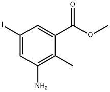 Benzoic acid, 3-amino-5-iodo-2-methyl-, methyl ester Struktur