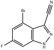 4-bromo-6-fluoro-1H-indazole-3-carbonitrile Struktur