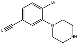 4-bromo-3-(piperazin-1-yl)benzonitrile Struktur