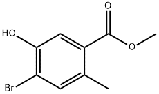 Benzoic acid, 4-bromo-5-hydroxy-2-methyl-, methyl ester Struktur