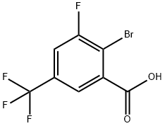 Benzoic acid, 2-bromo-3-fluoro-5-(trifluoromethyl)- Struktur