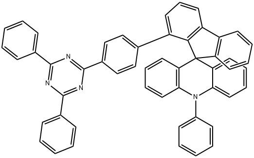 Spiro[acridine-9(10H),9'-[9H]fluorene], 1'-[4-(4,6-diphenyl-1,3,5-triazin-2-yl)phenyl]-10-phenyl- Struktur