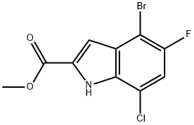 methyl 4-bromo-7-chloro-5-fluoro-1H-indole-2-carboxylate Struktur