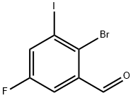 2-Bromo-5-fluoro-3-iodobenzaldehyde Struktur