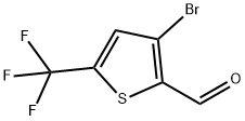 3-bromo-5-(trifluoromethyl)thiophene-2-carbaldehyde Struktur