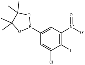 1,3,2-Dioxaborolane, 2-(3-chloro-4-fluoro-5-nitrophenyl)-4,4,5,5-tetramethyl- Struktur