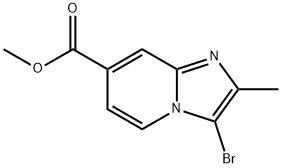 methyl 3-bromo-2-methylimidazo[1,2-a]pyridine-7-carboxylate Struktur