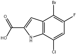 4-bromo-7-chloro-5-fluoro-1H-indole-2-carboxylic acid Struktur