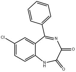 1H-1,4-Benzodiazepine-2,3-dione, 7-chloro-5-phenyl- Struktur