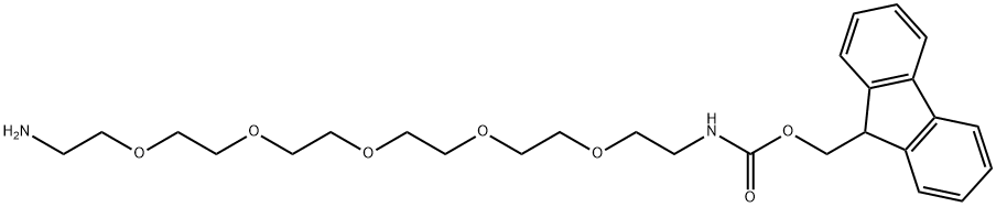 5,8,11,14,17-Pentaoxa-2-azanonadecanoic acid, 19-amino-, 9H-fluoren-9-ylmethyl ester Struktur