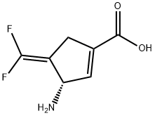 (3S)-3-Amino-4-(difluoromethylene)-1-cyclopentene-1-carboxylic acid Struktur