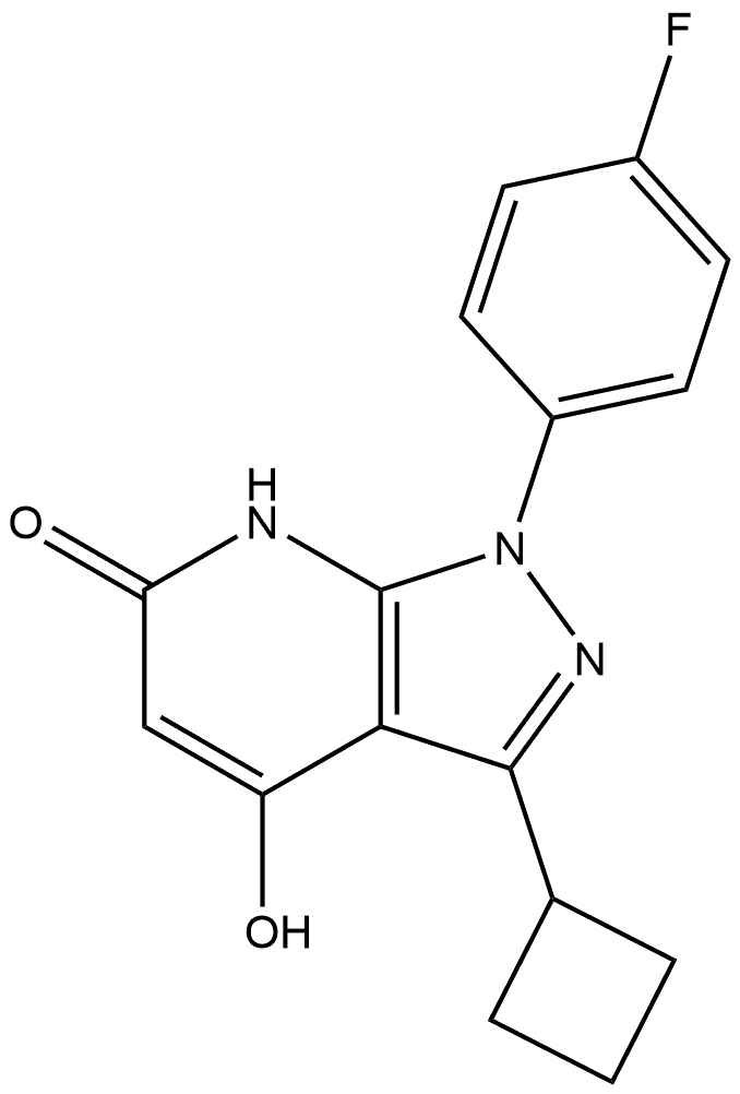 3 - cyclobutyl - 1- ( 4 - fluorophenyl ) -4 - hydroxy - 1,7 - dihydro - 6H - pyrazolo [ 3,4 - b ] pyridin - 6 - on|